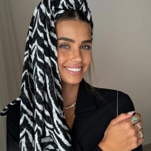 לונג זברה שחור לבן