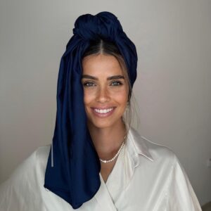 לונג סאטן טיפות כחול