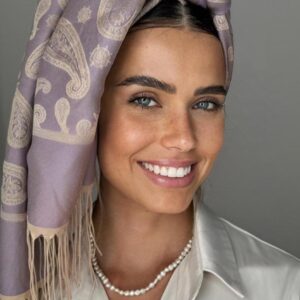לונג סאטן פרנזים סגול זהב